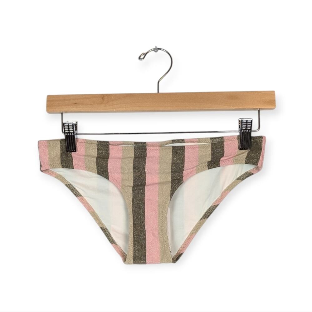Solid & Striped Elle Arco Bikini Bottom S Striped High Cut Swim Resort NWT